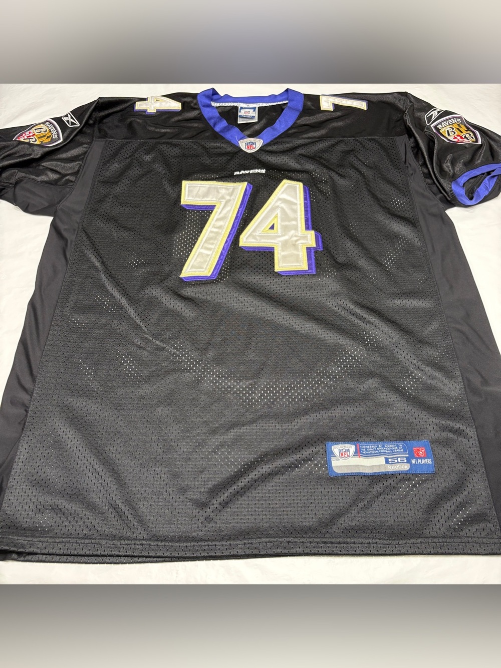 Michael Oher #74 Baltimore Ravens Reebok On Field Jersey Men’s Size 56 3XL